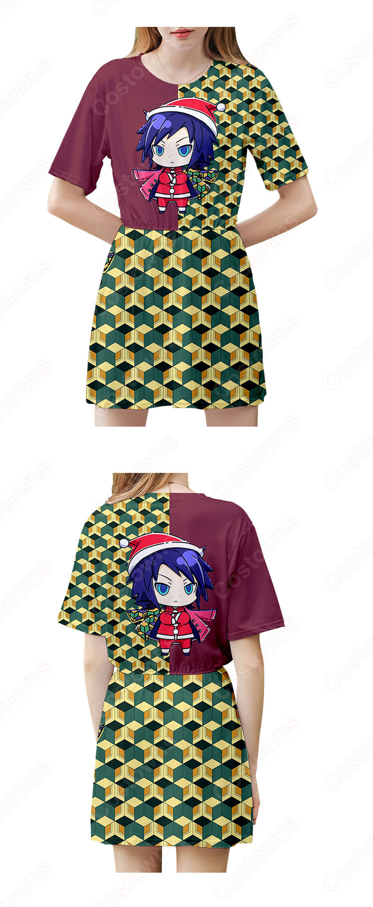 DRESY　プリースカート　半袖　ドレスワンピース セール】セットアップ風レース半袖×プリーツロングスカート