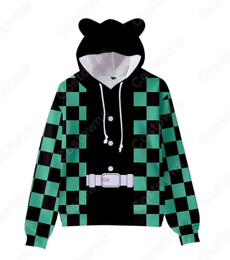 鬼滅の刃 猫耳 パーカー 子供 ジャケット キッズ 萌え フード付き コート かわいい 趣味 長袖 上着 カジュアル 春秋冬トレーナー スウェット-14