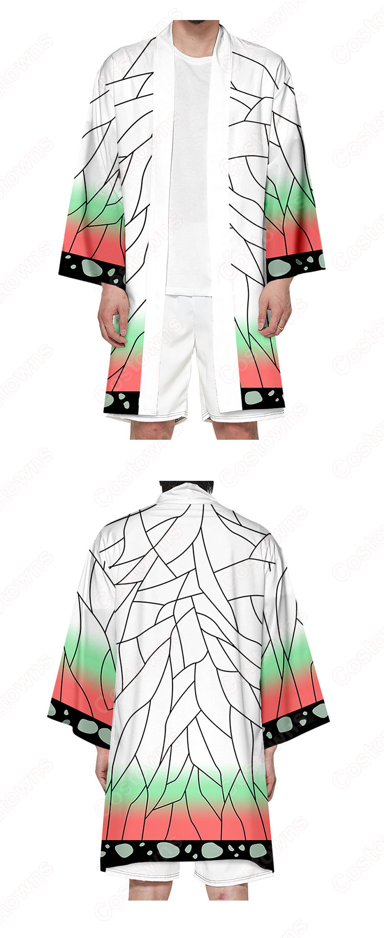 鬼滅の刃 マント ジャケット 長羽織 着物 変装 仮装 和装 プレゼント 祭り仮装 普段着物用 カジュアル-5