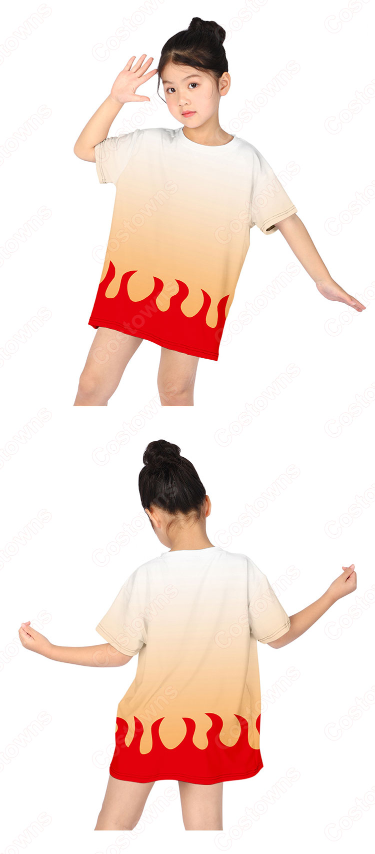 鬼滅の刃 Tシャツ 女の子 ドレス 子供服 キッズ 半袖 夏服 普段着 超かわいい 誕生日 プレゼント 鬼滅の刃 グッズ-3