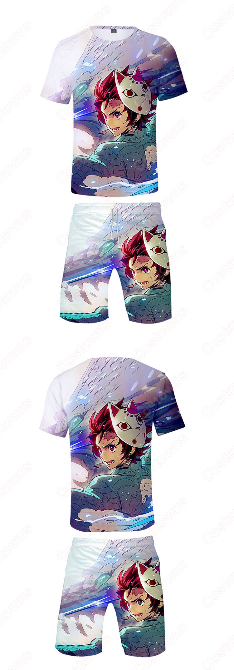 鬼滅の刃 半袖 tシャツ 半ズボン 子供服 上下セット キッズ 短袖 春夏服 女の子 男の子 通学 通勤 鬼滅の刃 グッズ-1