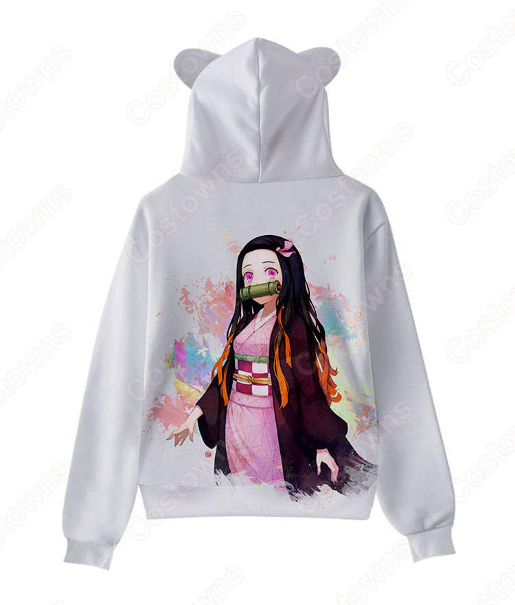 鬼滅の刃 パーカー 子供服 猫耳 フード付き プルオーバー 長袖 キッズ 男の子 女の子 かわいい 柔らかい 衣装 アニメ プリント 誕生日 プレゼント イベント 服 カジュアル 男女兼用 鬼滅の刃 グッズ-16