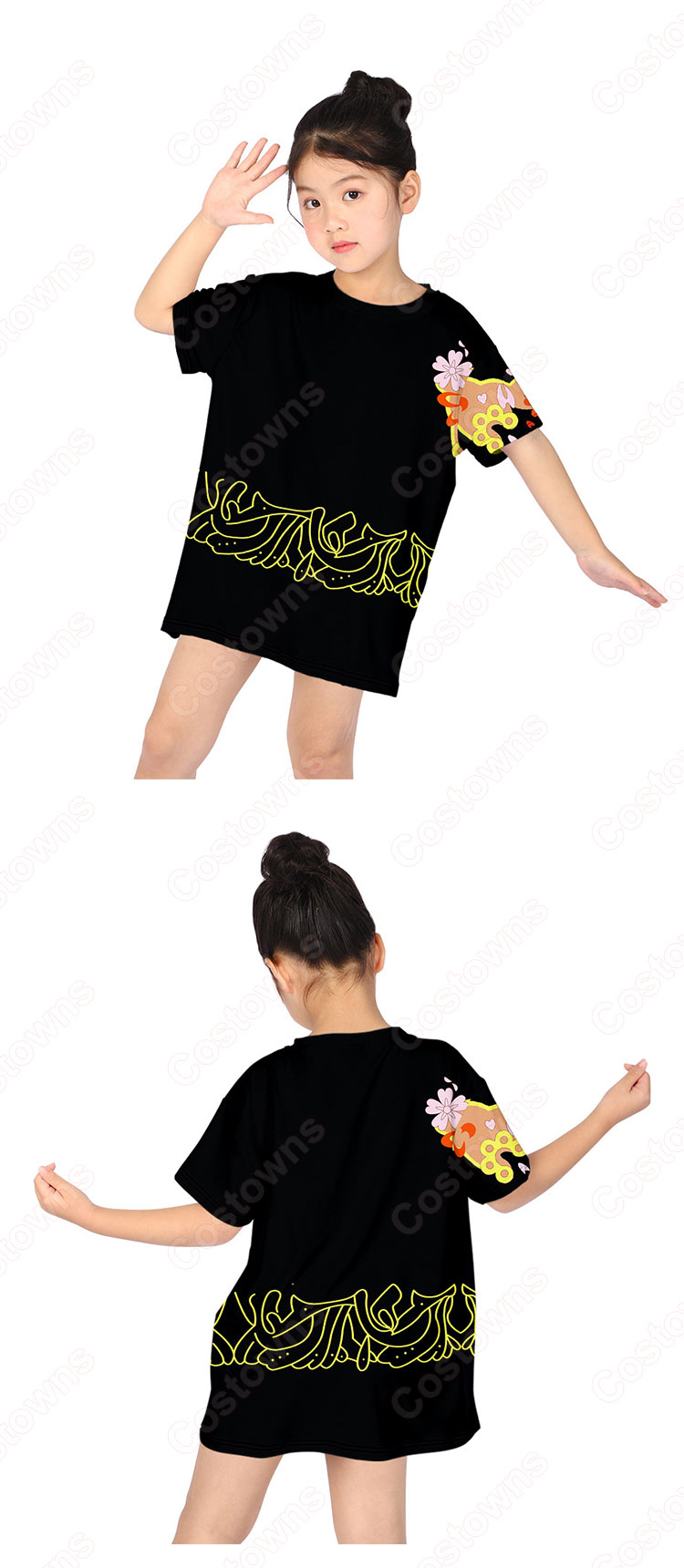 鬼滅の刃 Tシャツ 女の子 ドレス 子供服 キッズ 半袖 夏服 普段着 超かわいい 誕生日 プレゼント 鬼滅の刃 グッズ-1