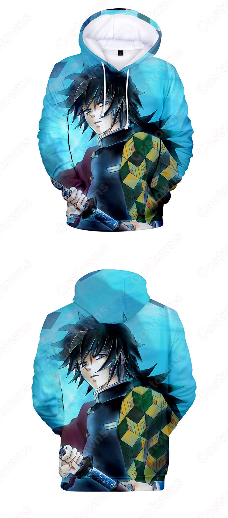 鬼滅の刃 パーカー 長袖 フード付き 子供 大人 春秋冬服 アニメ プリント 柔らかい 衣装 誕生日 プレゼント-10