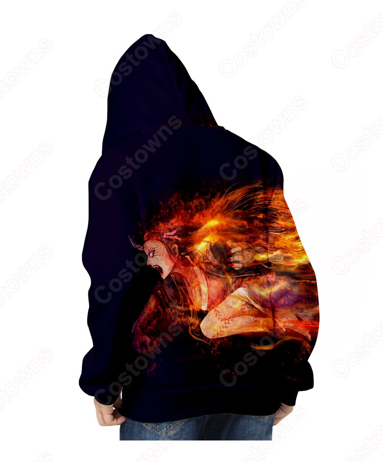 鬼滅の刃 パーカー 子供 キッズ 長袖 フード付き 親子服 男女兼用 春秋冬用 おしゃれ-6