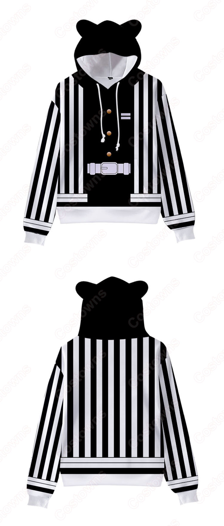 鬼滅の刃 猫耳 パーカー 子供 ジャケット キッズ 萌え フード付き コート かわいい 趣味 長袖 上着 カジュアル 春秋冬トレーナー スウェット-22