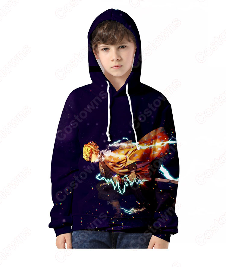 鬼滅の刃 パーカー 子供 キッズ 長袖 フード付き 親子服 男女兼用 春秋冬用 おしゃれ-14