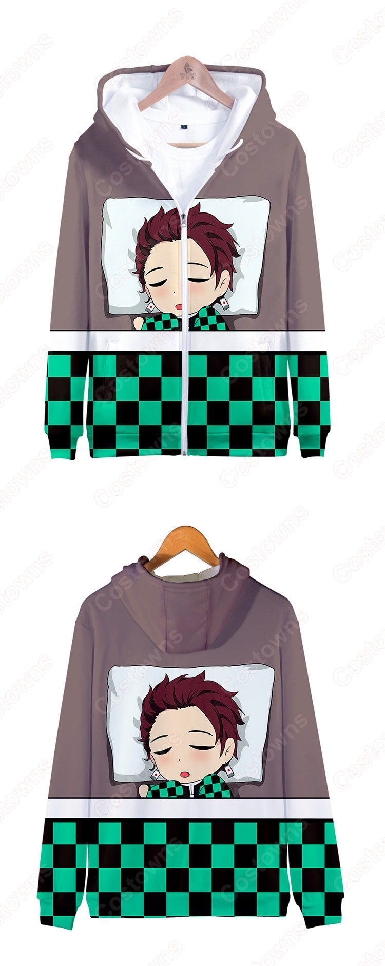 鬼滅の刃　パーカー　長袖 鬼滅の刃 ジップ パーカー 子供服 長袖 スウェット 3d プリント