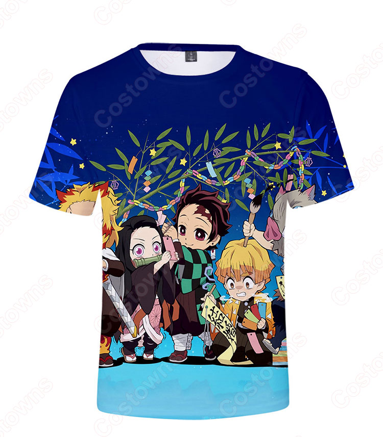 鬼滅の刃 Tシャツ 子供用 半袖 ラウンドネック 夏服 キッズ アニメ プリント 男の子 女の子 イベント 衣装 誕生日 プレゼント 鬼滅の刃 グッズ-8