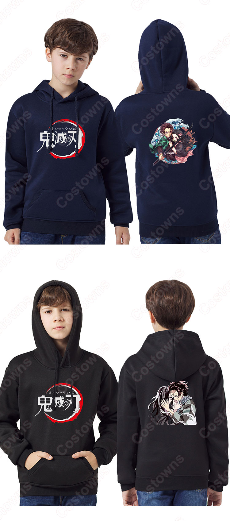 鬼滅の刃 キッズパーカー 子供服 長袖 男の子 女の子 フード付き スウェット 3Dプリント 誕生日 プレゼント 春秋冬服-5