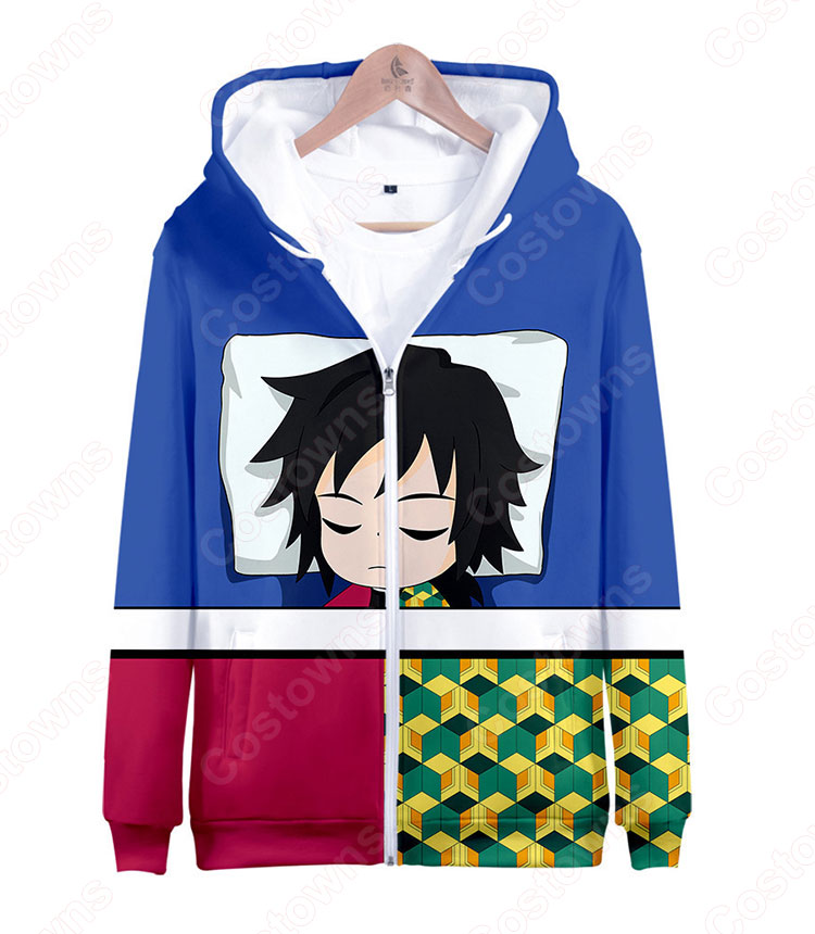 鬼滅の刃 ジップアップパーカー 普段着 カジュアルコーデ おおきいサイズ 長袖 春秋冬服 子供用 大人用-7