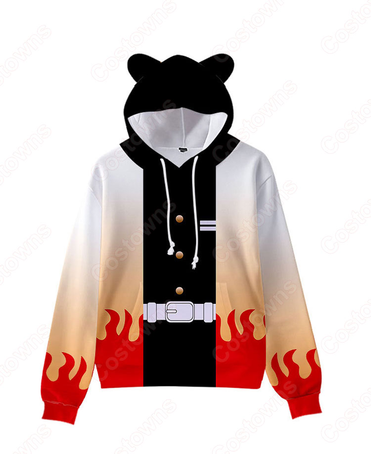 鬼滅の刃 猫耳 パーカー 子供 ジャケット キッズ 萌え フード付き コート かわいい 趣味 長袖 上着 カジュアル 春秋冬トレーナー スウェット-19