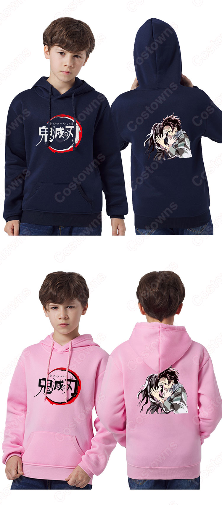 鬼滅の刃 キッズパーカー 子供服 長袖 男の子 女の子 フード付き スウェット 3Dプリント 誕生日 プレゼント 春秋冬服-7