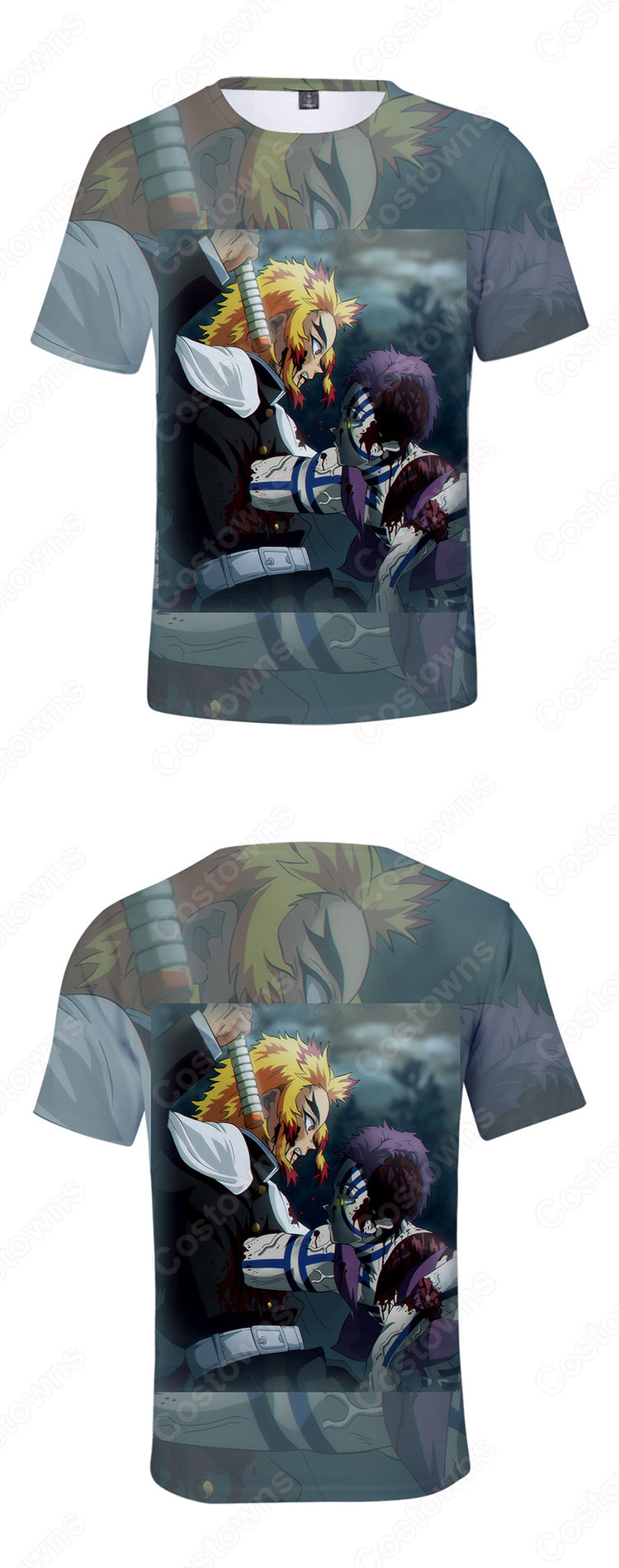 鬼滅の刃 Tシャツ 子供用 半袖 ラウンドネック 夏服 キッズ アニメ プリント 男の子 女の子 イベント 衣装 誕生日 プレゼント 鬼滅の刃 グッズ-7