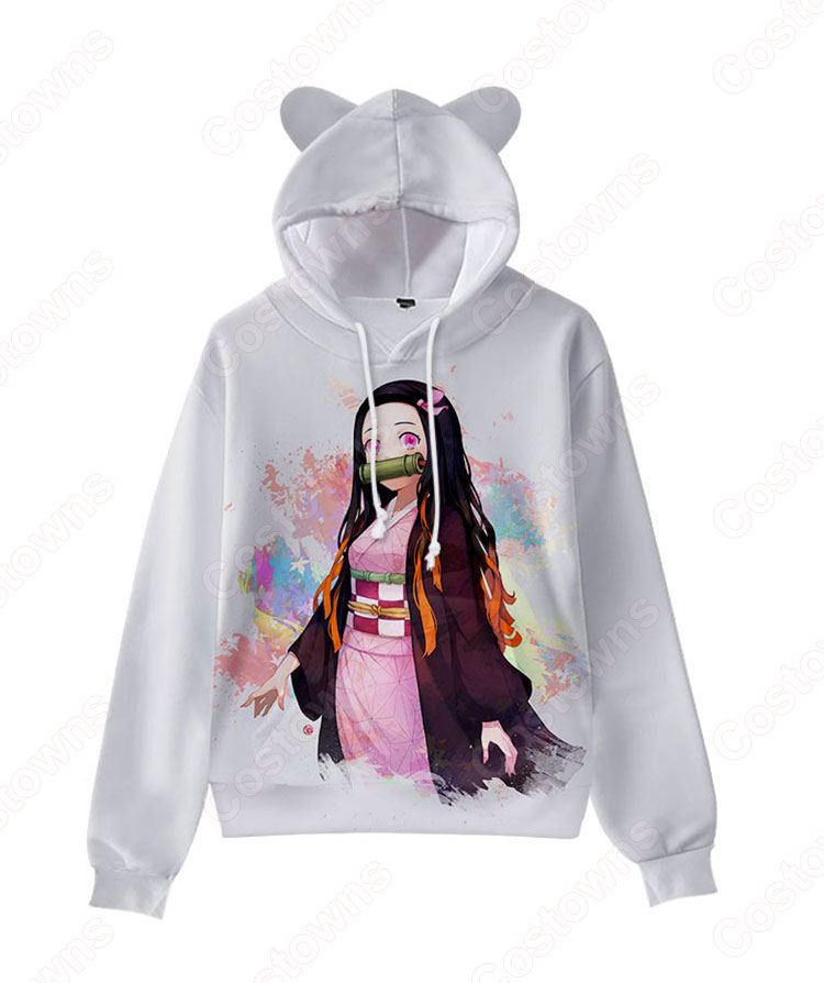鬼滅の刃 パーカー 子供服 猫耳 フード付き プルオーバー 長袖 キッズ 男の子 女の子 かわいい 柔らかい 衣装 アニメ プリント 誕生日 プレゼント イベント 服 カジュアル 男女兼用 鬼滅の刃 グッズ-15