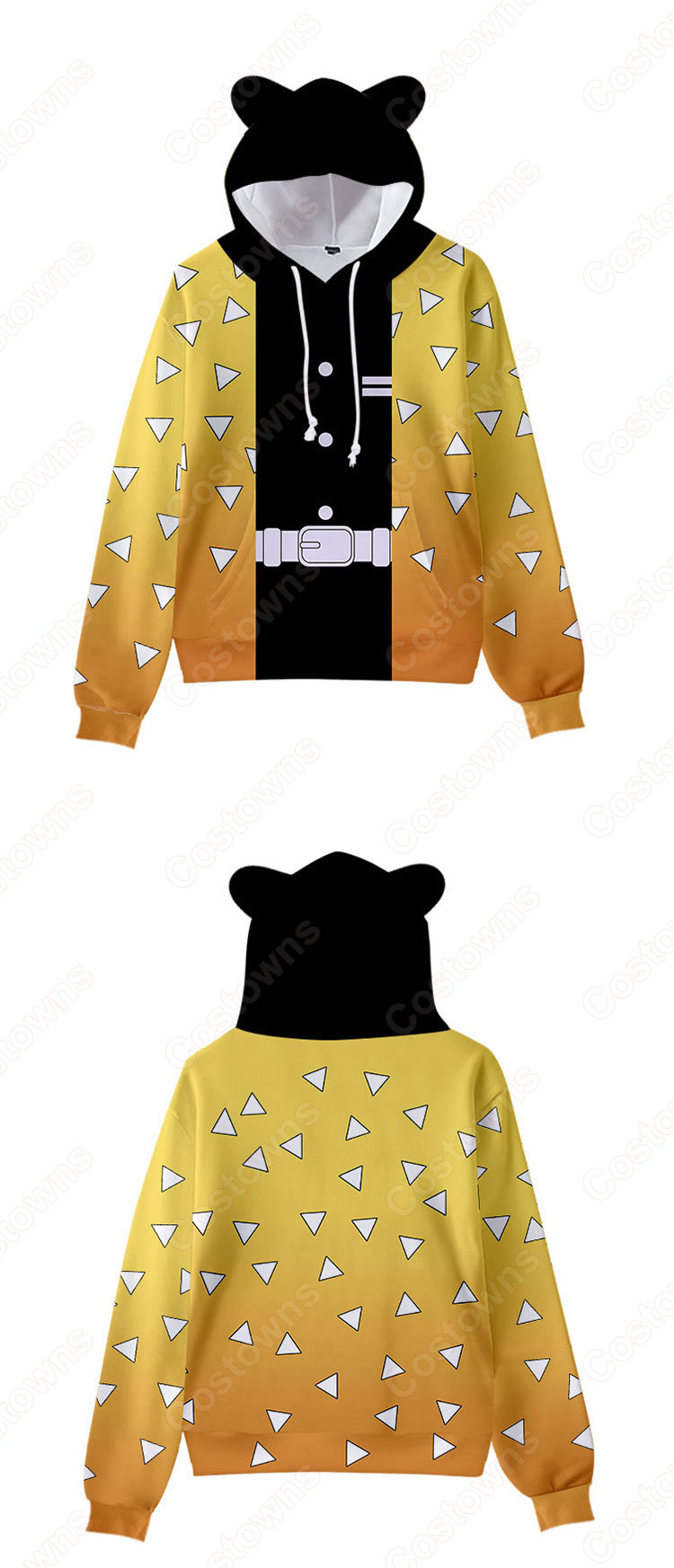 鬼滅の刃 猫耳 パーカー 子供 ジャケット キッズ 萌え フード付き コート かわいい 趣味 長袖 上着 カジュアル 春秋冬トレーナー スウェット-15