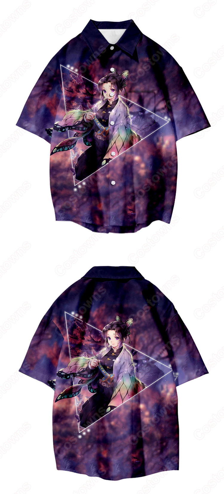 鬼滅の刃 シャツ 長袖 3Dプリントカーディガン おおきいサイズ インナーシャツ カジュアルトップス ファッション シャツ ジャケット春秋夏服 人気のアニメ·漫画服 記念シャツ ギフト-2