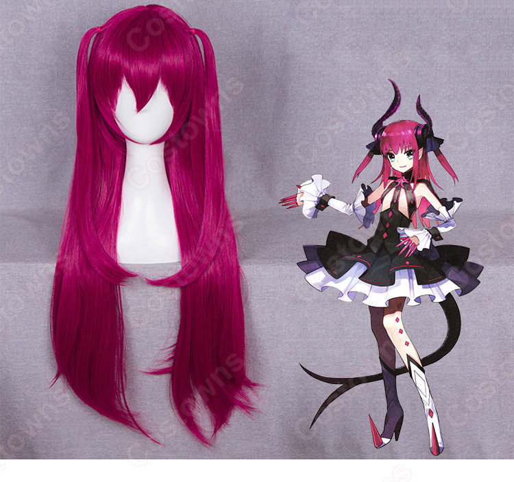 FGO エリザベート コスプレ高品質耐熱 赤紫色ウィッグ ウィッグネット付 変装用 - Costowns