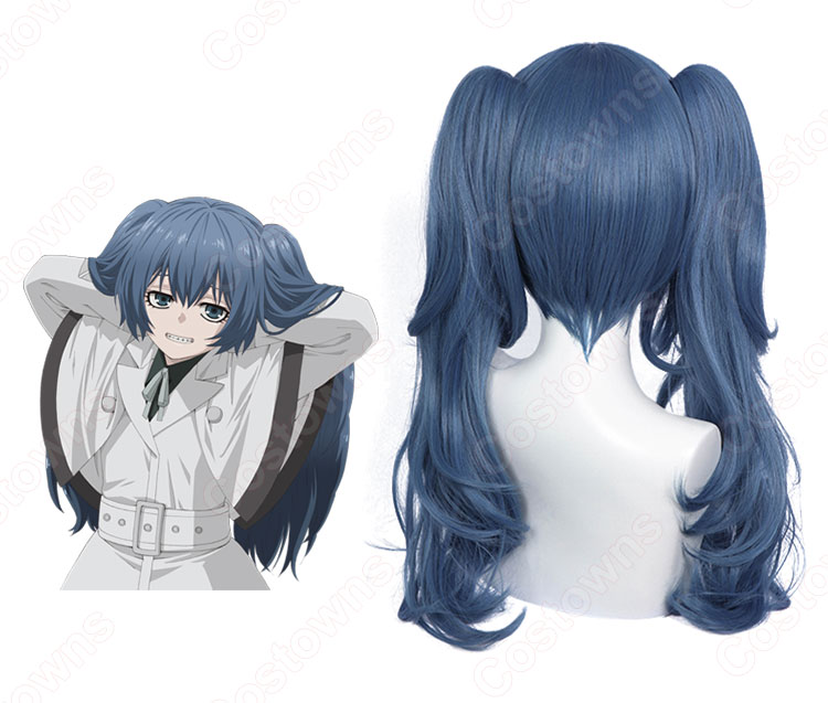 米林才子 (よねばやしさいこ) コスプレ 高品質耐熱 青い ウィッグ『東京喰種:re』二等捜査官 少女風 人気キャラかつら ウィッグネット付 変装用-4