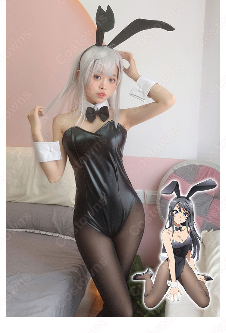 桜島麻衣（さくらじままい）コスプレ 高品質耐熱 ウィッグ『青春ブタ野郎』人気キャラかつら ウィッグネット付 変装用-4