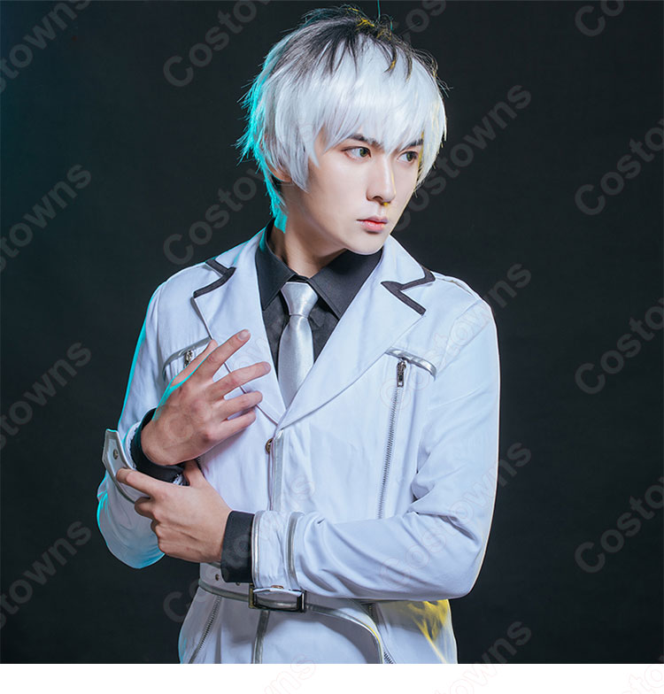 佐々木琲世(ささきはいせ)コスプレ 高品質耐熱 ウィッグ 『東京喰種:re』金木研 白黒 グラデーション 人気キャラかつら ウィッグネット付 変装用-2