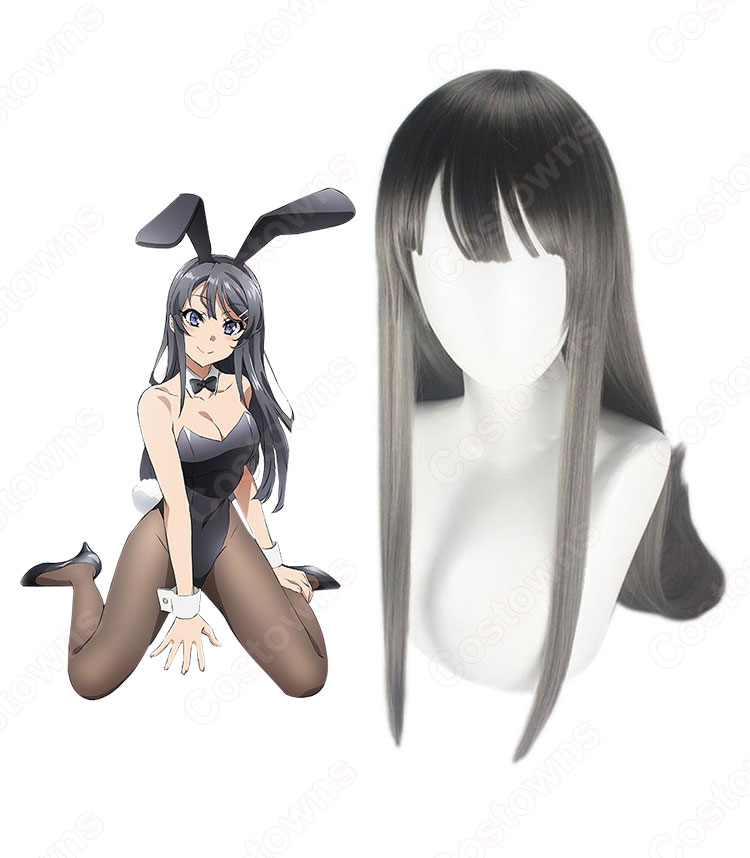 桜島麻衣（さくらじままい）コスプレ 高品質耐熱 ウィッグ『青春ブタ野郎』人気キャラかつら ウィッグネット付 変装用-5