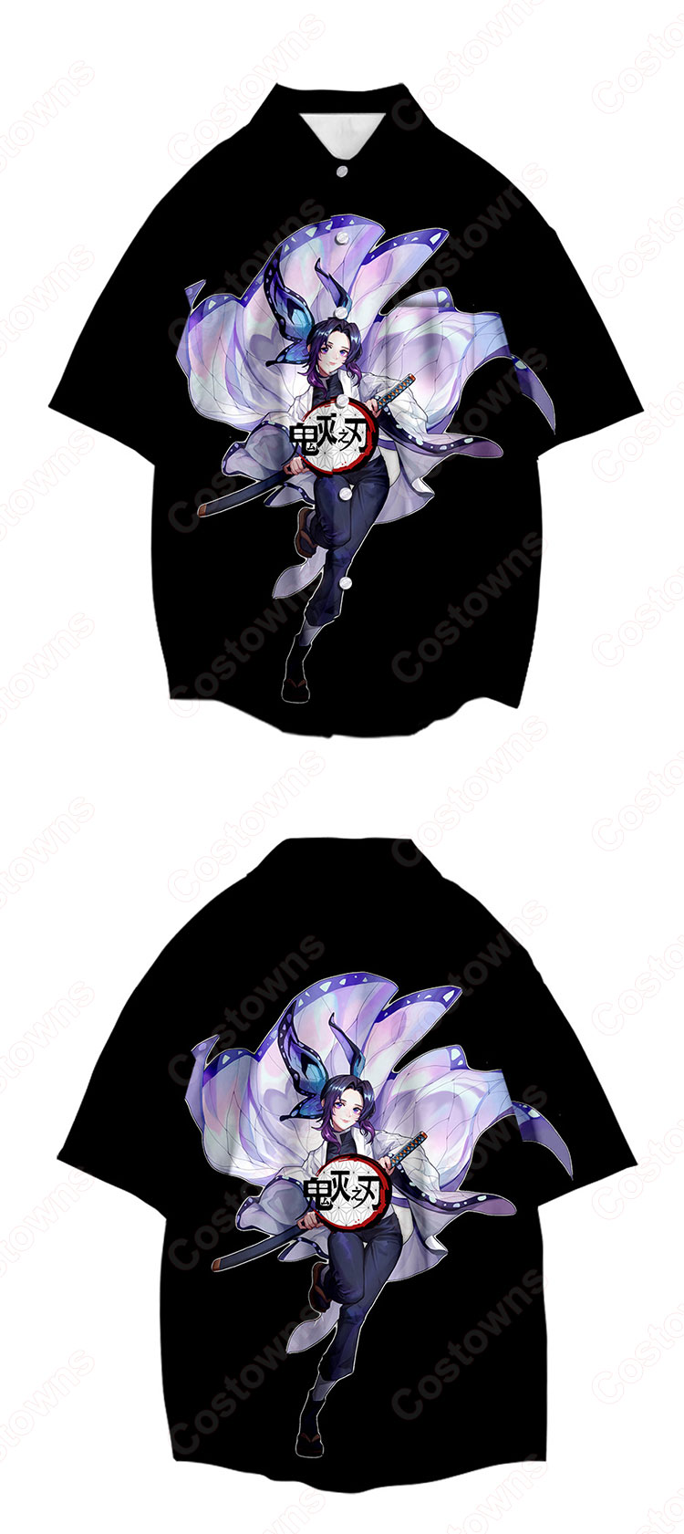 鬼滅の刃 シャツ 長袖 3Dプリントカーディガン おおきいサイズ インナーシャツ カジュアルトップス ファッション シャツ ジャケット春秋夏服 人気のアニメ·漫画服 記念シャツ ギフト-1