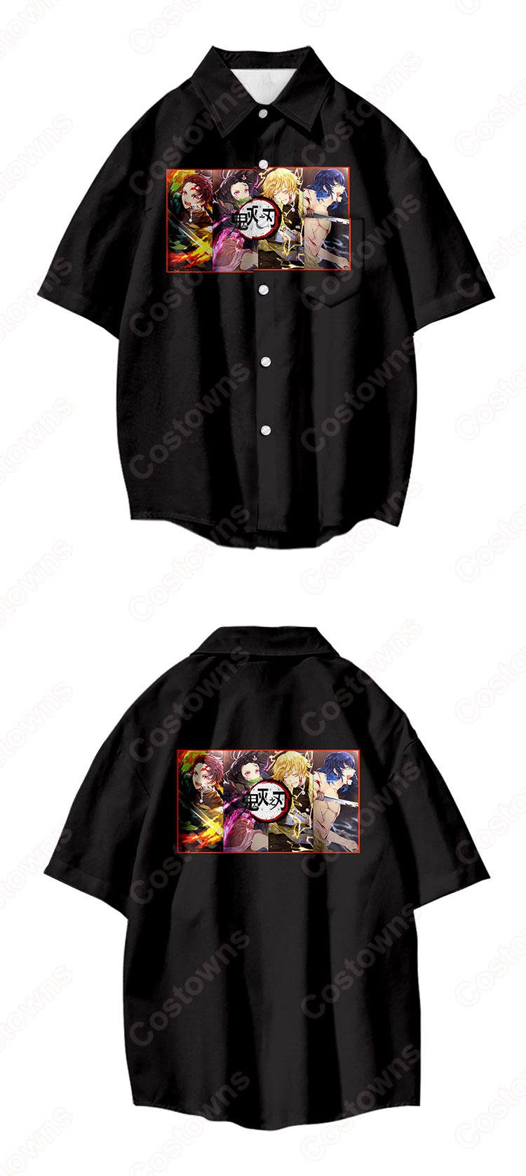 鬼滅の刃 シャツ 長袖 3Dプリントカーディガン おおきいサイズ インナーシャツ カジュアルトップス ファッション シャツ ジャケット春秋夏服 人気のアニメ·漫画服 記念シャツ ギフト-3