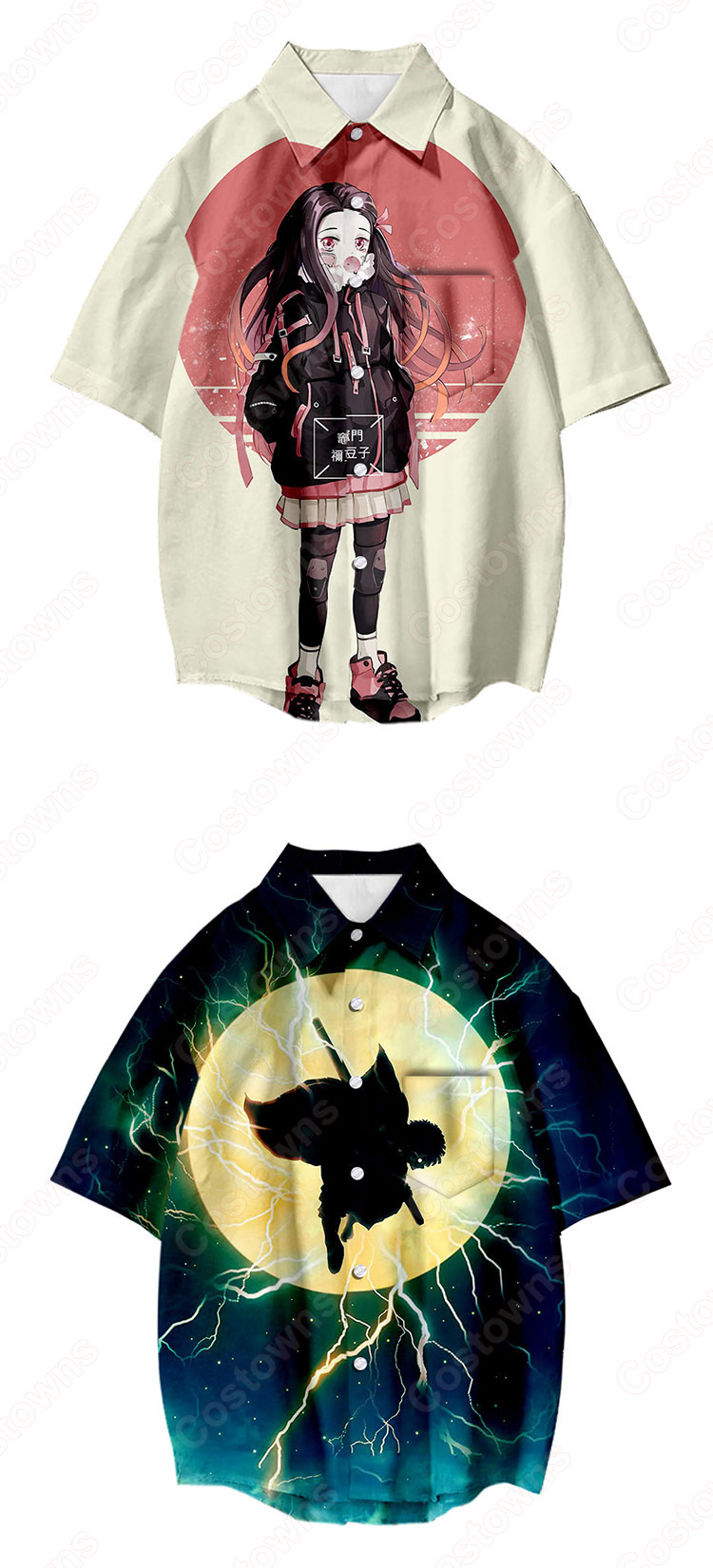 鬼滅の刃 シャツ 長袖 3Dプリントカーディガン おおきいサイズ インナーシャツ カジュアルトップス ファッション シャツ ジャケット春秋夏服 人気のアニメ·漫画服 記念シャツ ギフト-7