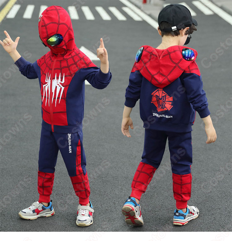 スパイダーマン パーカー ズボン 上下セット コスプレ衣装 秋冬 子供服 Costowns