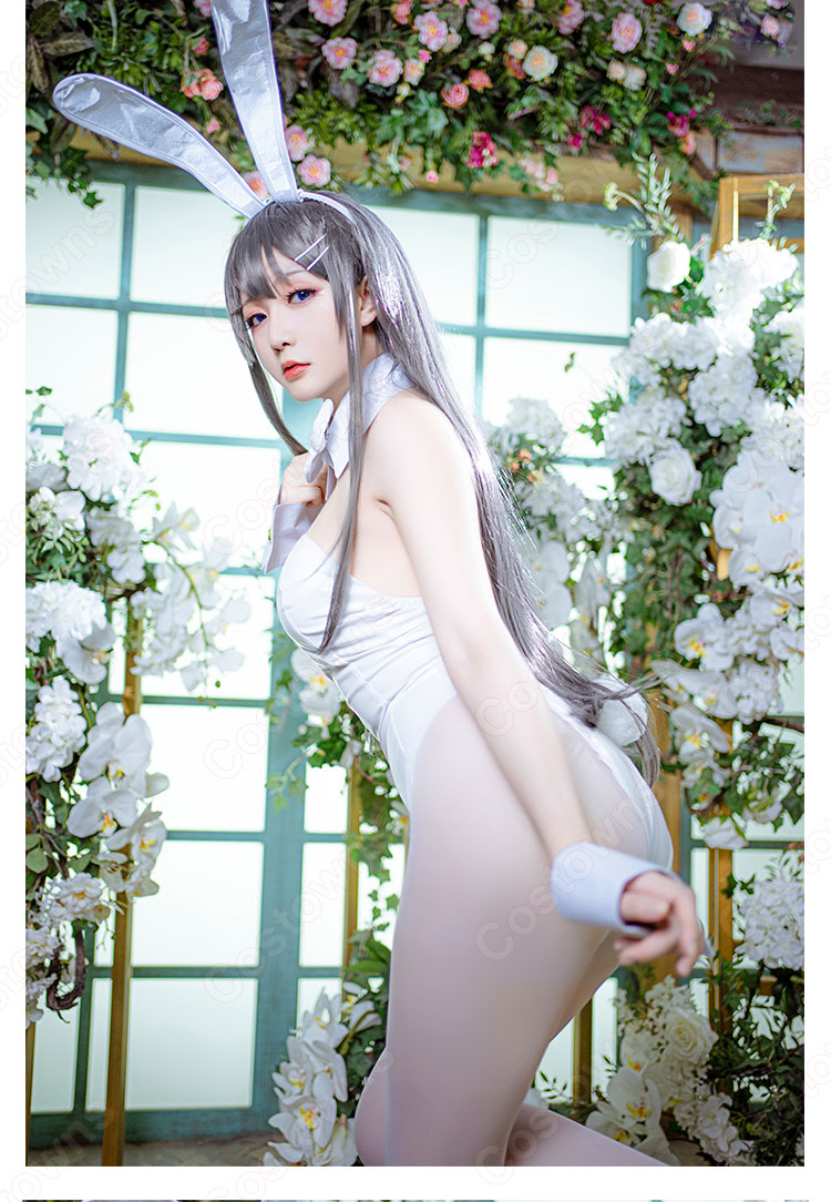 衣桜島麻 黒 白 バニーガール コスプレ衣装の通販 青春ブタ野郎 仮装 コスチューム Costowns