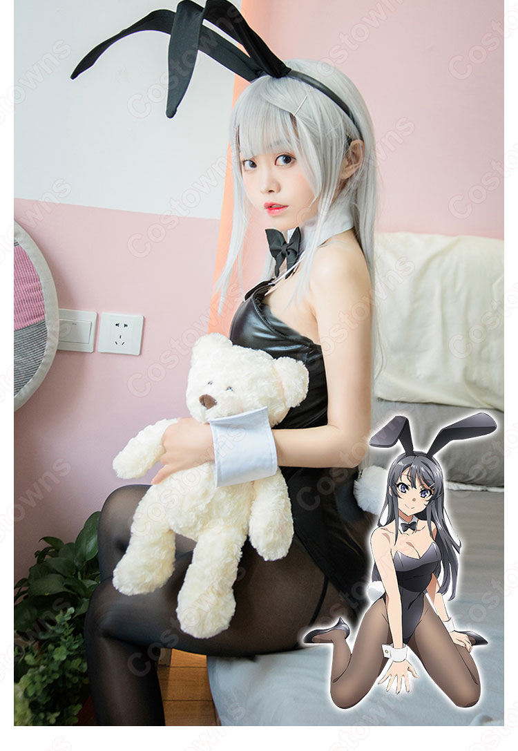 桜島麻衣（さくらじままい）コスプレ 高品質耐熱 ウィッグ『青春ブタ野郎』人気キャラかつら ウィッグネット付 変装用-2