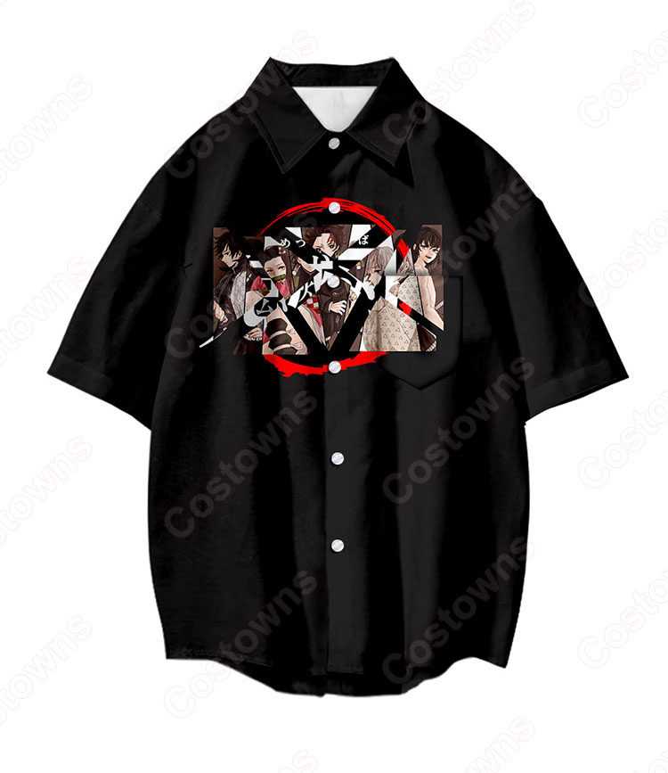 鬼滅の刃 シャツ 長袖 3Dプリントカーディガン おおきいサイズ インナーシャツ カジュアルトップス ファッション シャツ ジャケット春秋夏服 人気のアニメ·漫画服 記念シャツ ギフト-5