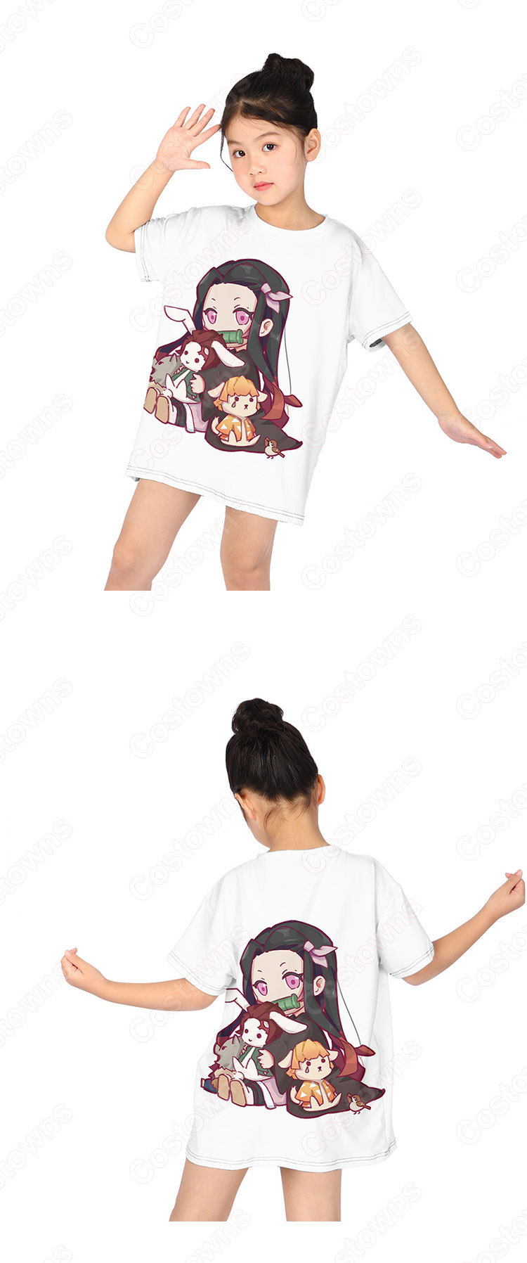 鬼滅の刃 アニメ プリント Tシャツ 半袖 かわいい 柔らかい Uネック 記念シャツ Costowns 鬼滅の刃 アニメ プリント Tシャツ 半袖 かわいい 柔らかい Uネック 記念シャツ Costowns