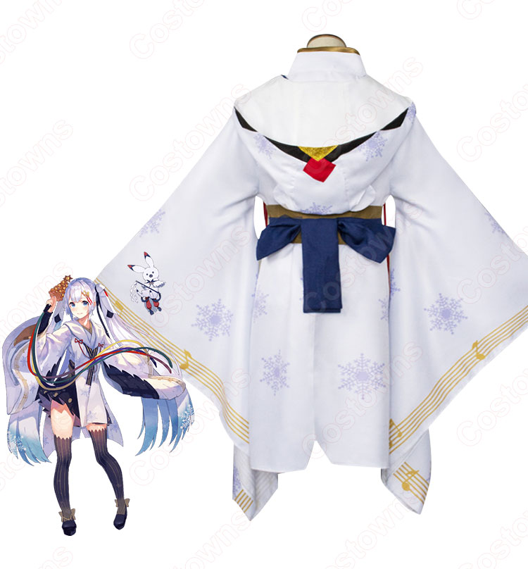 雪ミク コスプレ衣装 雪丹頂巫女 仮装 コスチューム 赤鶴と魔女 豪華 cosplay衣装 セット 通販-3
