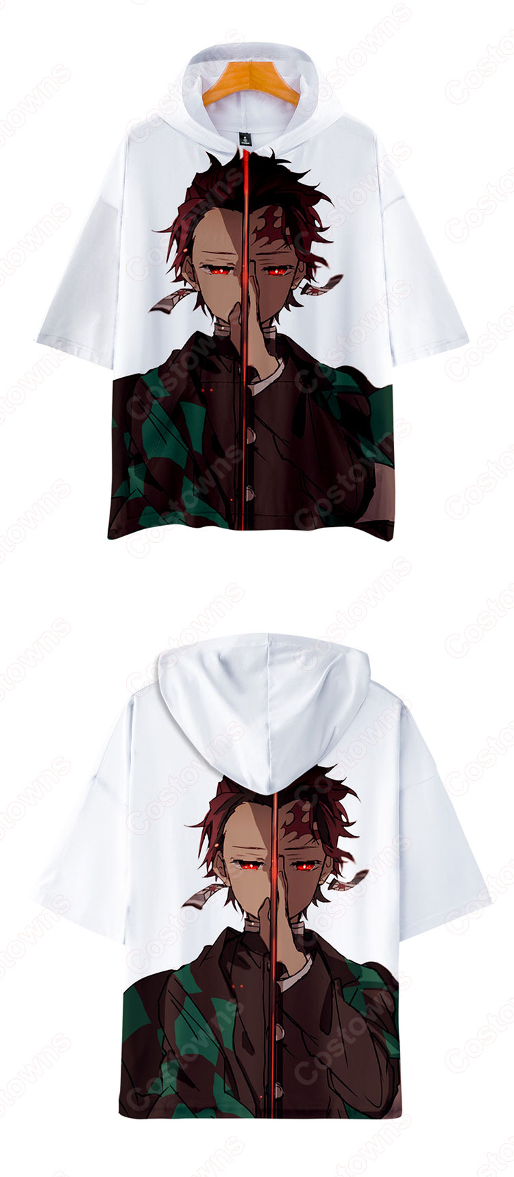鬼滅の刃 Tシャツ フード付き アニメ 3dプリント 学生 半袖 おしゃれ イベント 人気 衣装 Costowns 鬼滅の刃 Tシャツ フード付き アニメ 3dプリント 学生 半袖 おしゃれ イベント 人気 衣装 Costowns