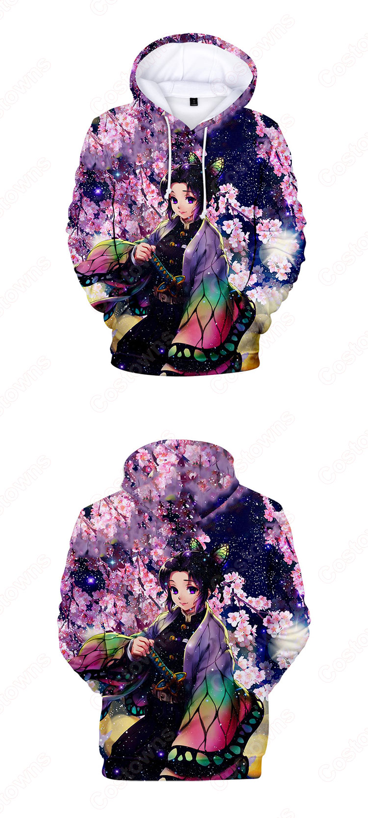 『鬼滅の刃』グッズ パーカー フード付き カジュアル スウェット アニメ 3Dプリント 長袖 プルオーバー 大人気 個性 冬服 おしゃれ イベント 衣装 男女兼用-4