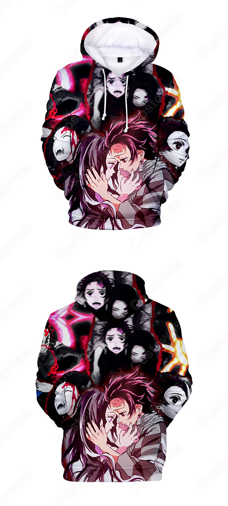 『鬼滅の刃』グッズ パーカー フード付き カジュアル スウェット アニメ 3Dプリント 長袖 プルオーバー 大人気 個性 冬服 暖かい かわいいトップス おしゃれ イベント 衣装 男女兼用-25