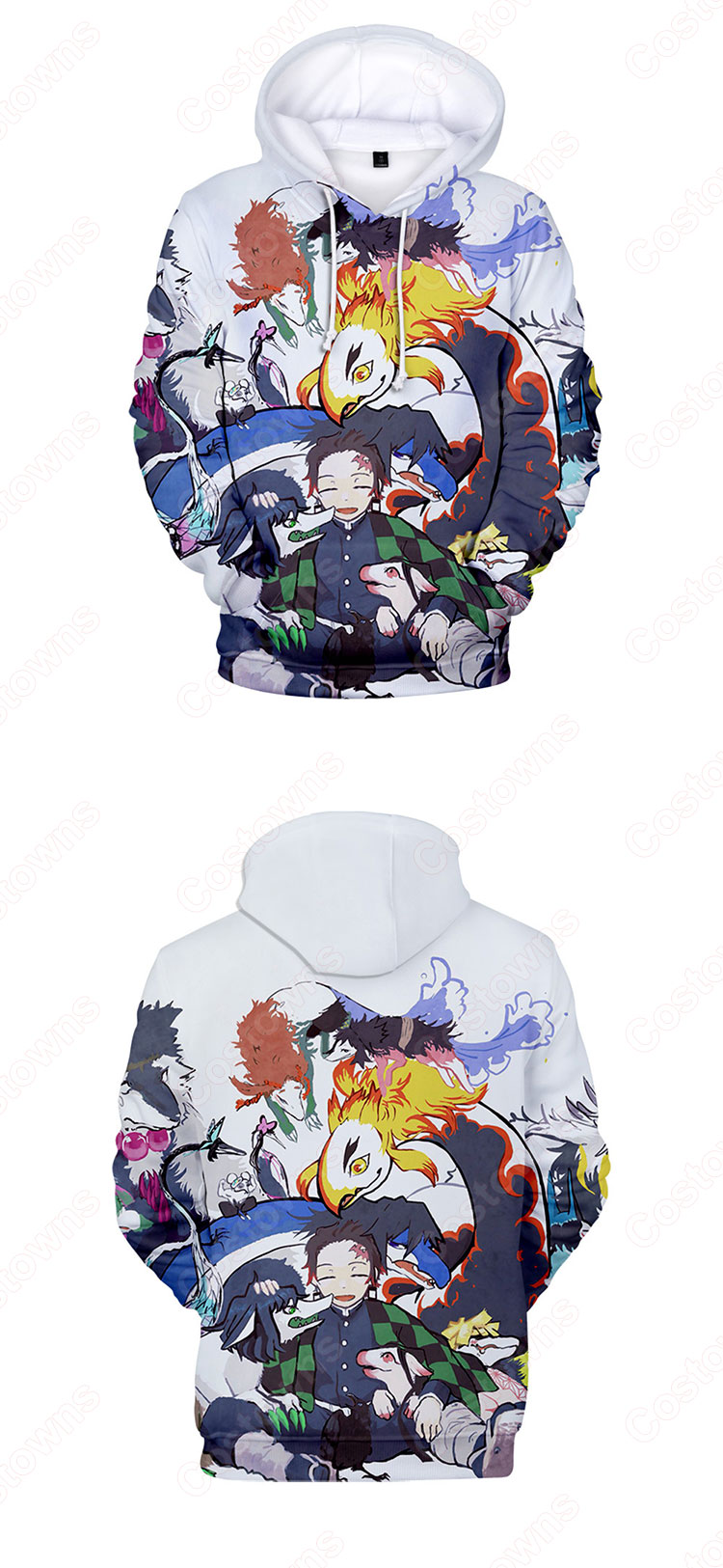 『鬼滅の刃』グッズ パーカー フード付き カジュアル スウェット アニメ 3Dプリント 長袖 プルオーバー 大人気 個性 冬服 暖かい かわいいトップス おしゃれ イベント 衣装 男女兼用-7