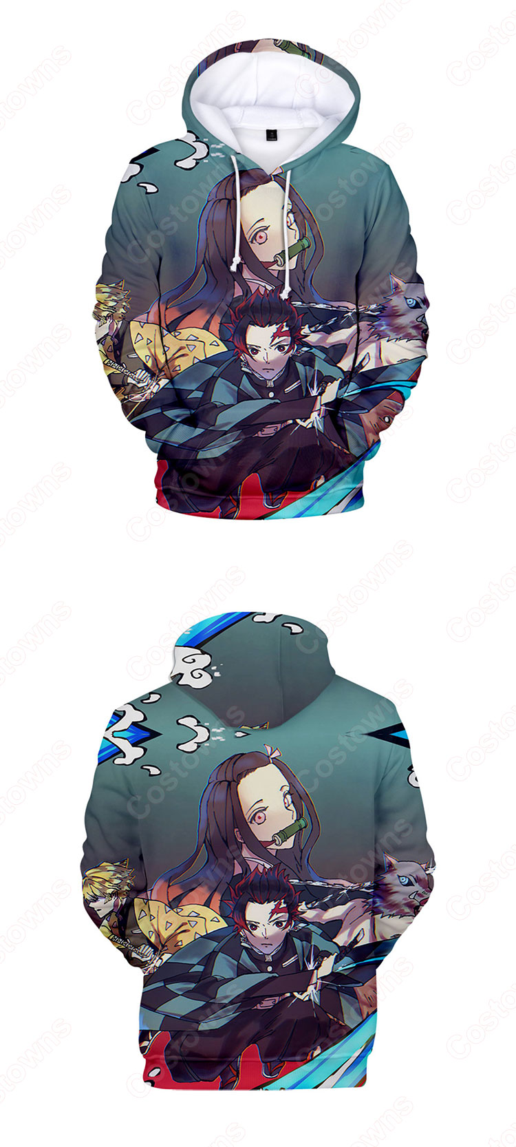 『鬼滅の刃』グッズ パーカー フード付き カジュアル スウェット アニメ 3Dプリント 長袖 プルオーバー 大人気 個性 冬服 暖かい かわいいトップス おしゃれ イベント 衣装 男女兼用-26