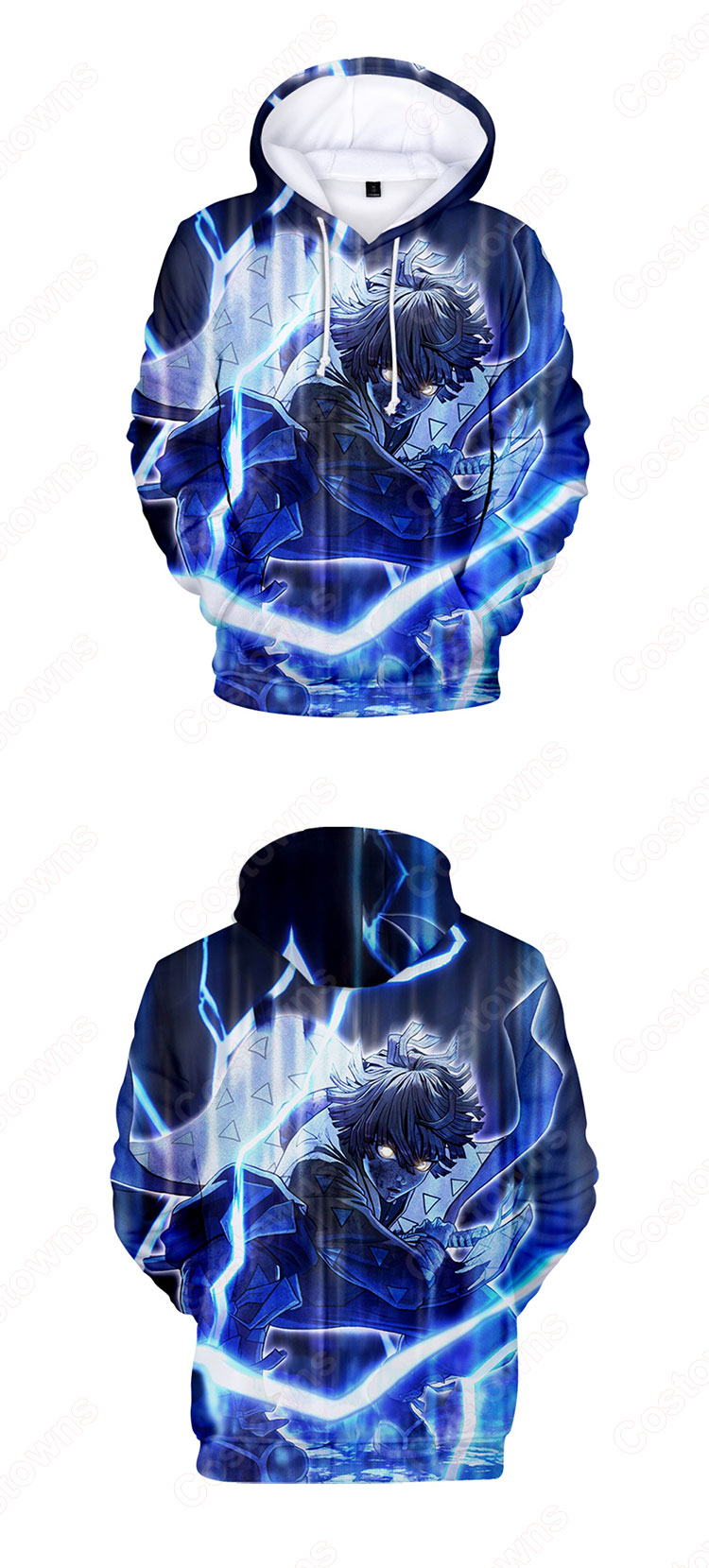 『鬼滅の刃』グッズ パーカー フード付き カジュアル スウェット アニメ 3Dプリント 長袖 プルオーバー 大人気 個性 冬服 暖かい かわいいトップス おしゃれ イベント 衣装 男女兼用-6