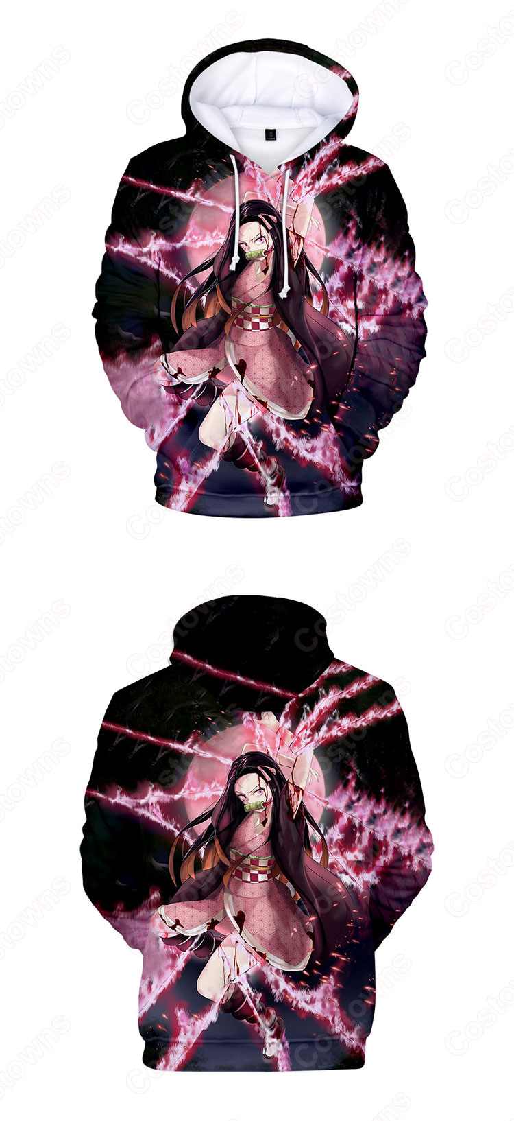 鬼滅の刃 グッズ パーカー フード付き カジュアル スウェット大人気 可愛い プルオーバー アニメ 3Dプリント 長袖 シンプル 暖かい 冬服 おしゃれ イベント衣装 男女兼用-16