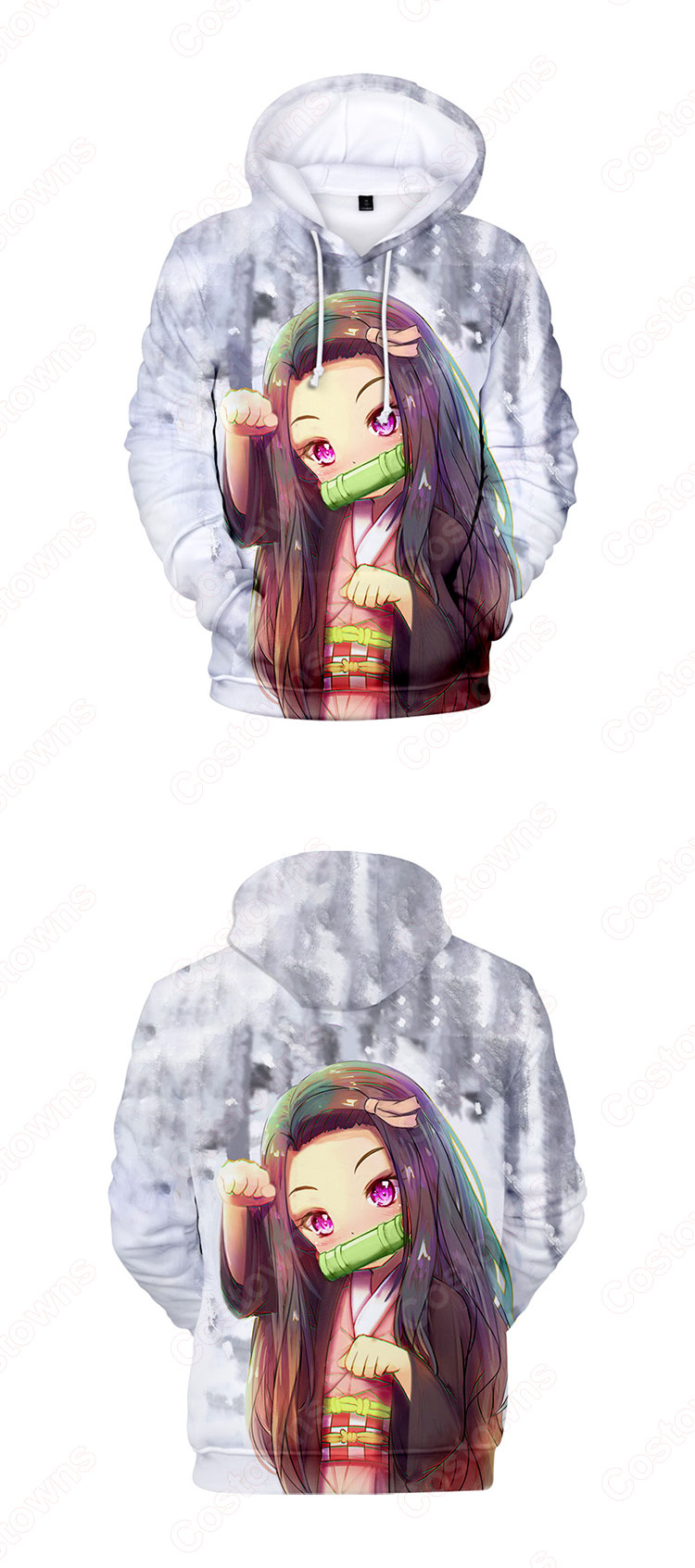 鬼滅の刃 グッズ パーカー フード付き カジュアル スウェット大人気 可愛い プルオーバー アニメ 3Dプリント 長袖 シンプル 暖かい 冬服 おしゃれ イベント衣装 男女兼用-9