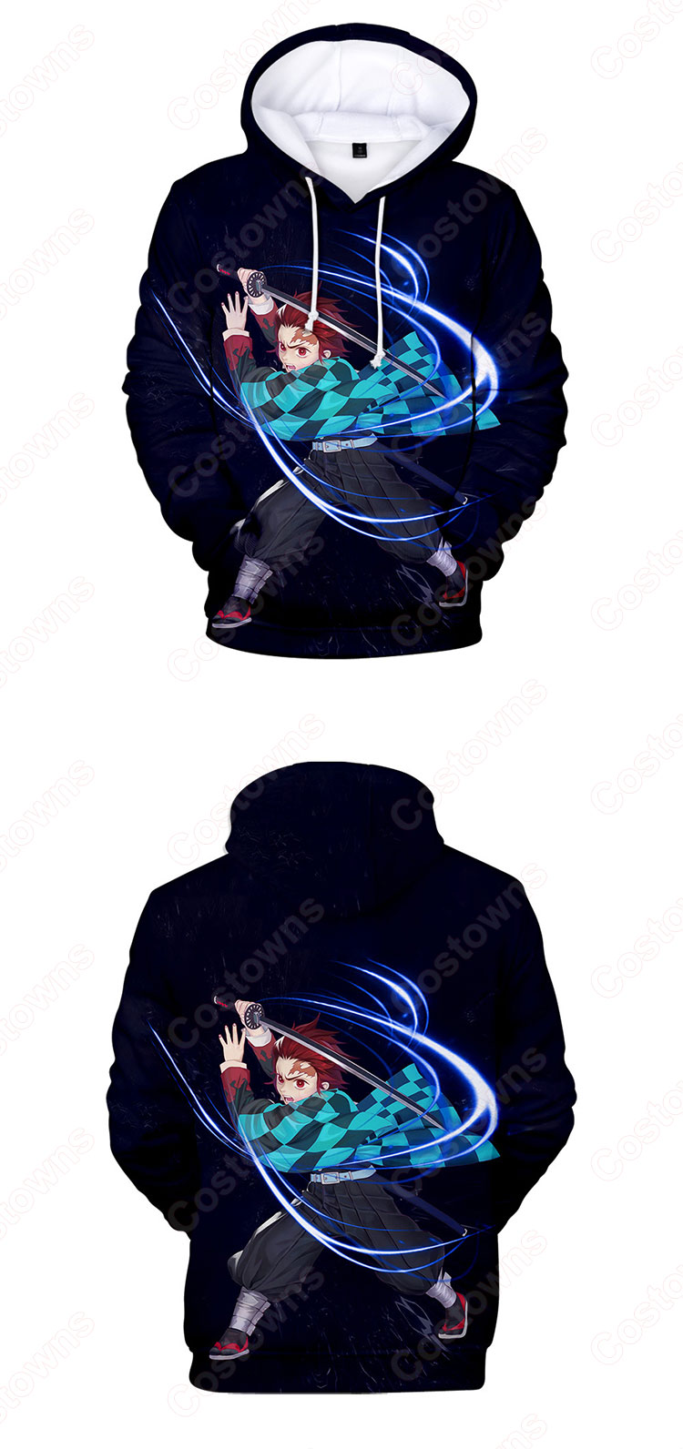 鬼滅の刃 グッズ パーカー フード付き カジュアル スウェット大人気 可愛い プルオーバー アニメ 3Dプリント 長袖 シンプル 暖かい 冬服 おしゃれ イベント衣装 男女兼用-18