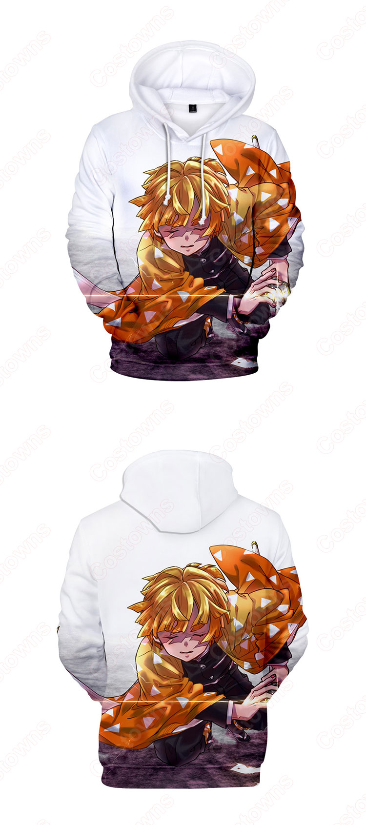 鬼滅の刃 グッズ パーカー フード付き カジュアル スウェット大人気 可愛い プルオーバー アニメ 3Dプリント 長袖 シンプル 暖かい 冬服 おしゃれ イベント衣装 男女兼用-7