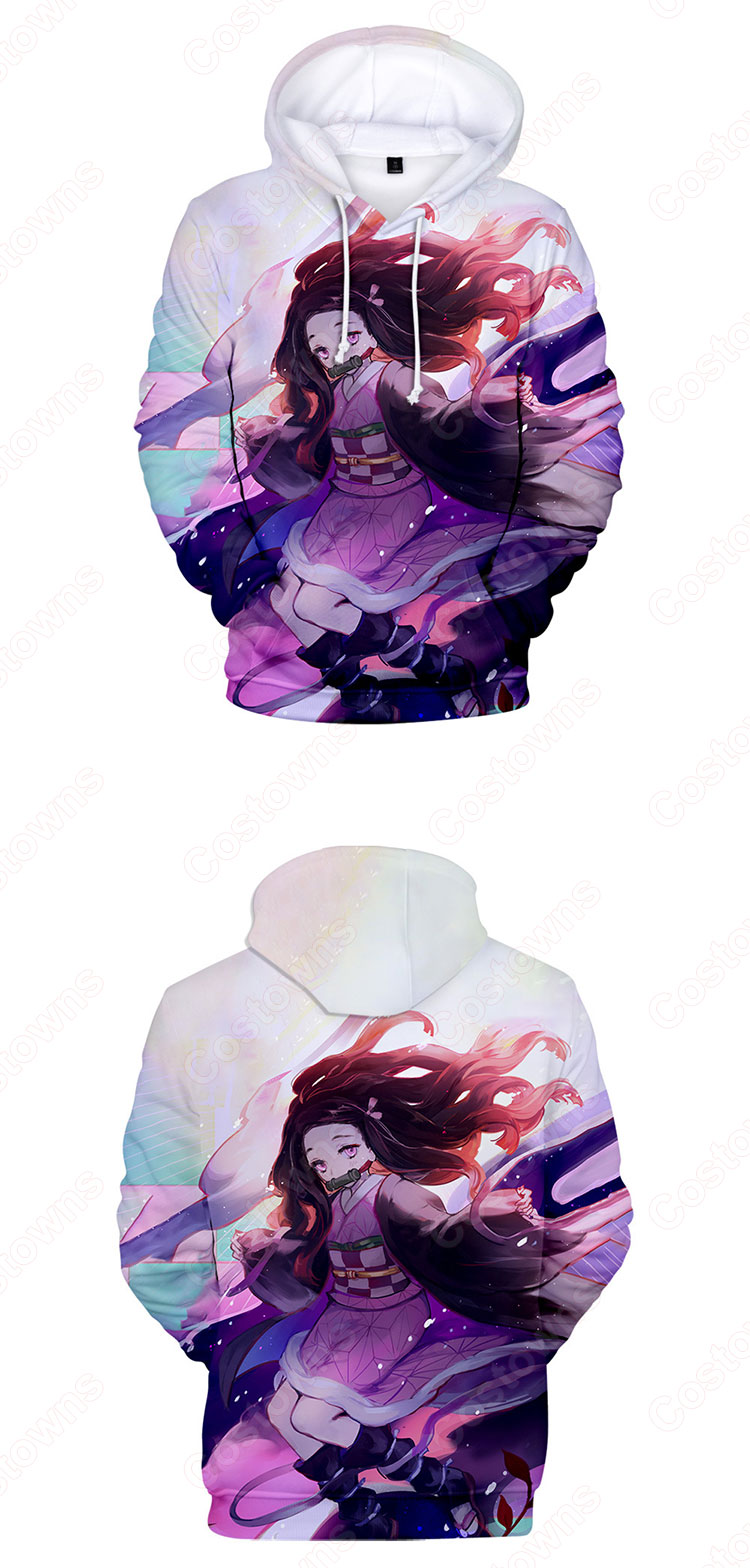 鬼滅の刃 グッズ パーカー フード付き カジュアル スウェット大人気 可愛い プルオーバー アニメ 3Dプリント 長袖 シンプル 暖かい 冬服 おしゃれ イベント衣装 男女兼用-3