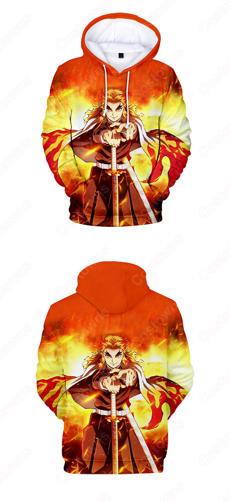 鬼滅の刃 グッズ パーカー フード付き カジュアル スウェット大人気 可愛い プルオーバー アニメ 3Dプリント 長袖 シンプル 暖かい 冬服 おしゃれ イベント衣装 男女兼用-17