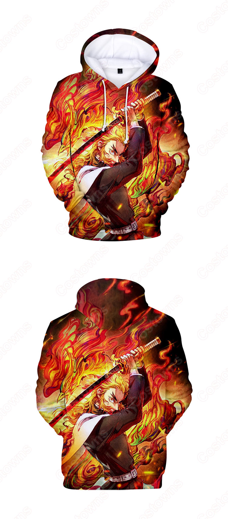 鬼滅の刃 グッズ パーカー フード付き カジュアル スウェット大人気 可愛い プルオーバー アニメ 3Dプリント 長袖 シンプル 暖かい 冬服 おしゃれ イベント衣装 男女兼用-2