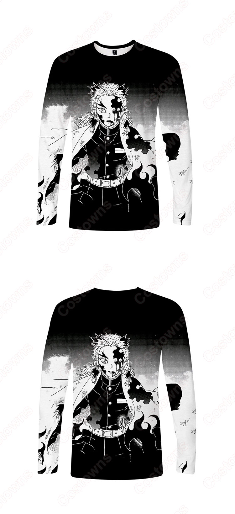 無限列車編 長袖 Tシャツ 鬼滅の刃 記念シャツ おしゃれ ティーシャツ 誕生日プレ ゼント-2