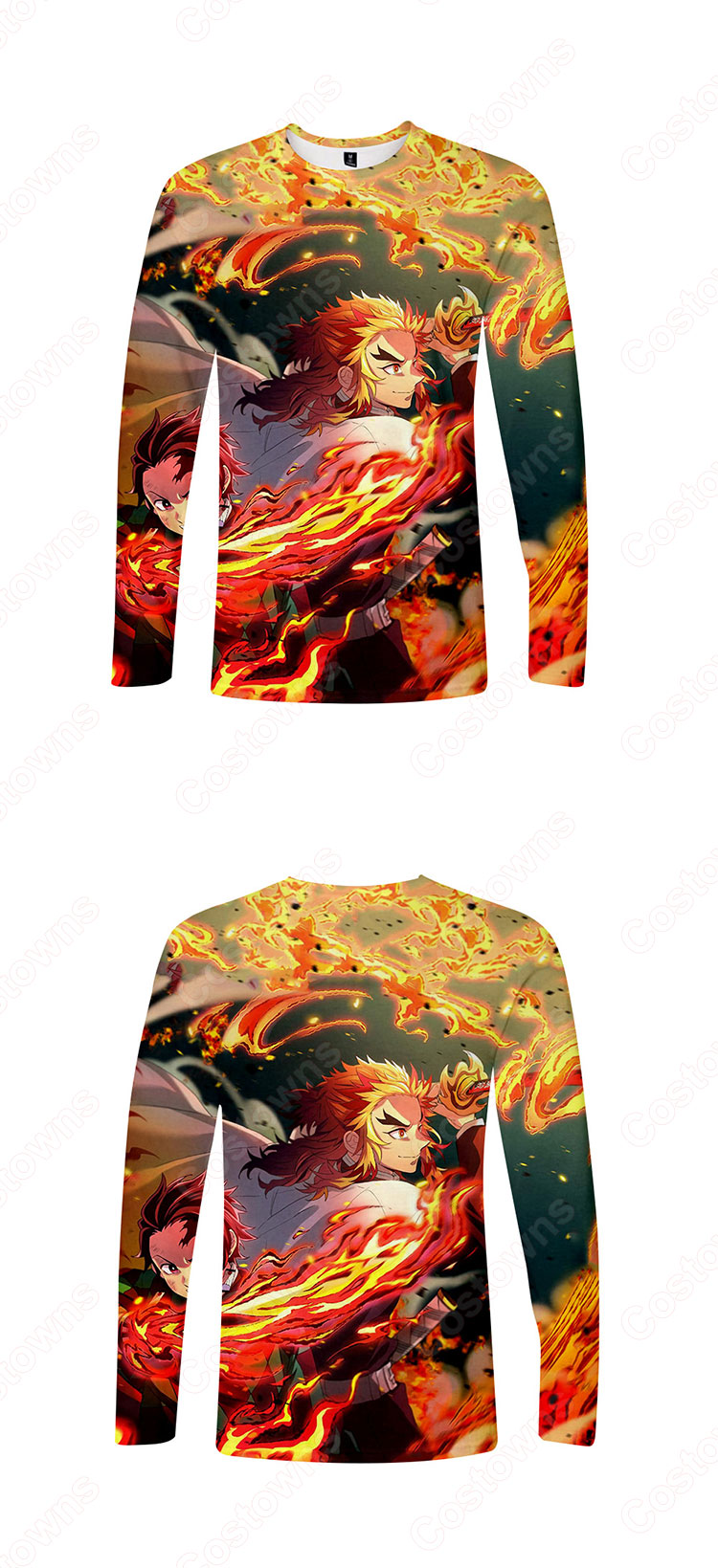 無限列車編 長袖 Tシャツ 鬼滅の刃 記念シャツ おしゃれ ティーシャツ 誕生日プレ ゼント-4